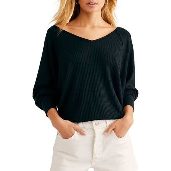 Free People Tops - We The Free Free People Santa Clara Thermal Top in Black Women's Size S